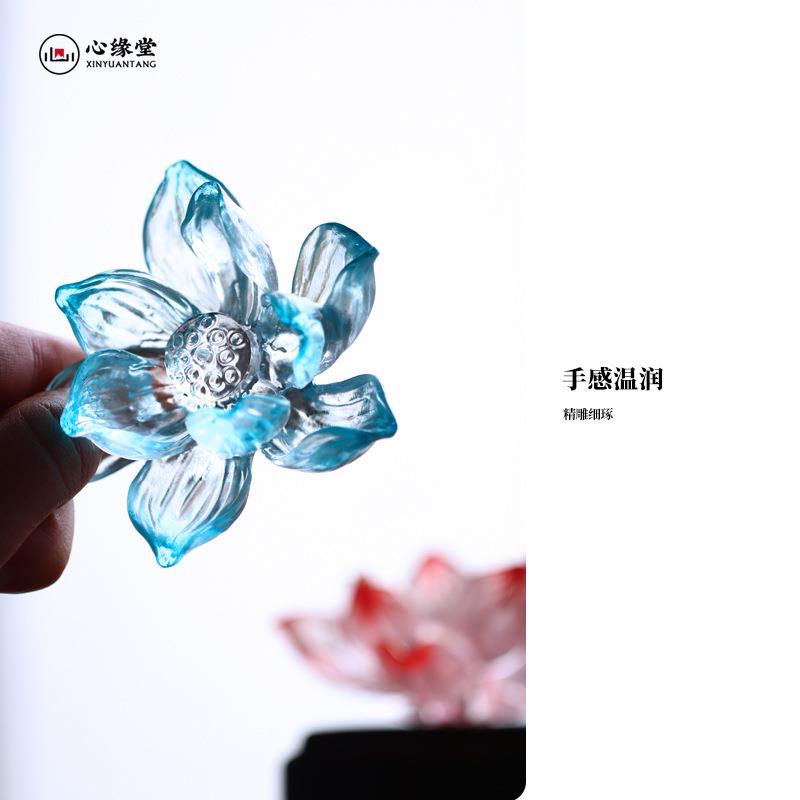 心缘堂琉璃杯托十二花神系列杯垫多功能茶席置景配件烛台茶道配件