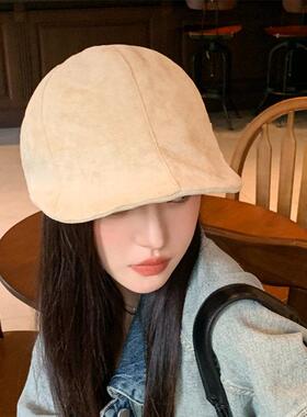 今年流行的新款帽子老钱风高品质报童帽秋冬保暖气质鸭舌女时尚百