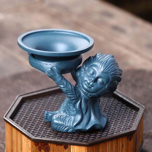 紫砂茶宠摆件可养孙悟空茶漏茶滤创意齐天大圣茶玩茶具禅意过滤器