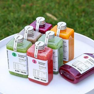 轻断网红轻断果蔬汁扁方鲜榨一次性饮料瓶PET创意塑料杯子茶杯