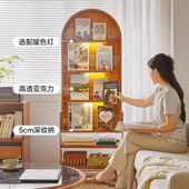 创意实落地镜储型物架免打孔卧小户安装 客厅室玄关网红新ROI款 木