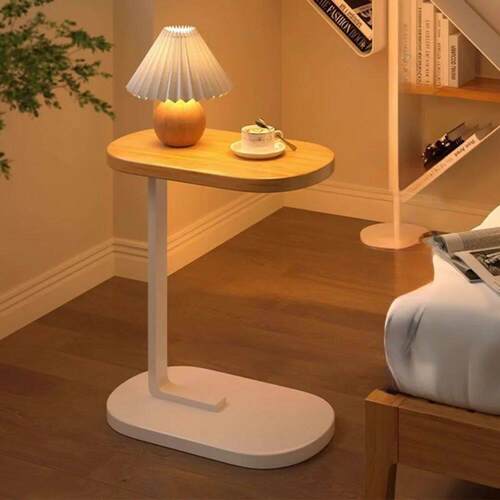 Movable Home Living Room Side Table C-Shaped Nightstand End
