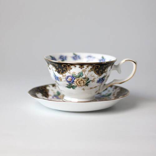 田园风骨瓷咖啡杯玫瑰家用下午茶杯陶瓷杯欧式水杯180ml teacup