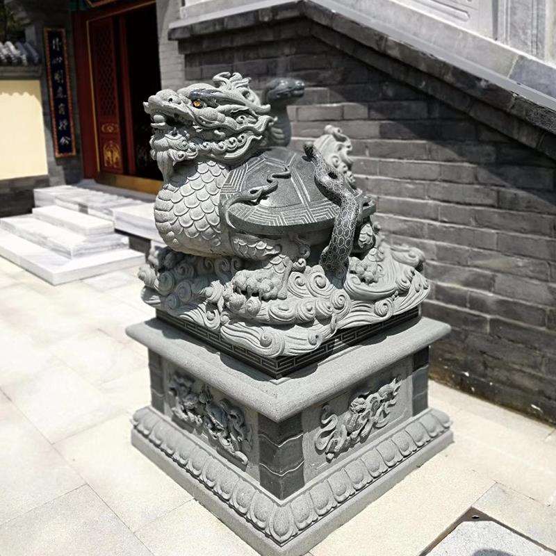 大理石四神兽龙龟玄武门口大号摆件瑞兽公司麒麟貔貅狮子大象石雕