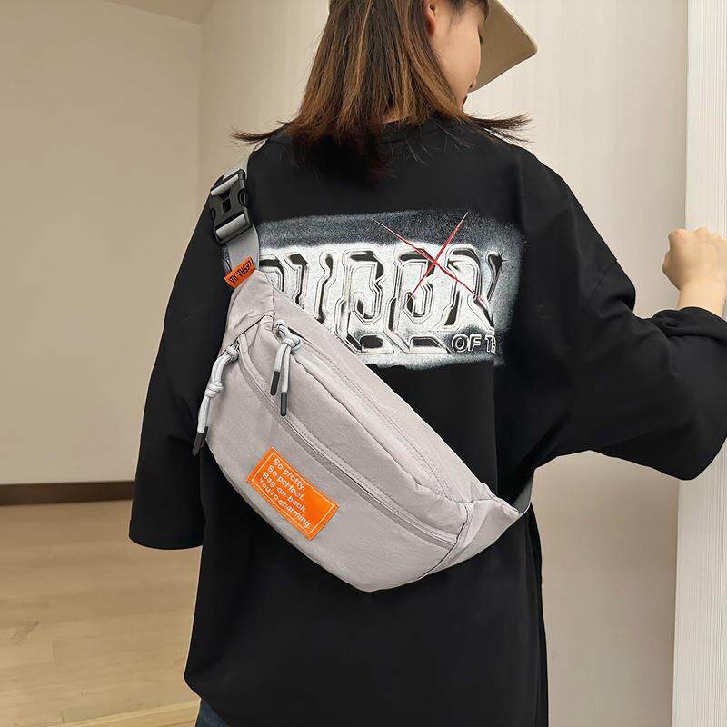 ins潮牌胸包男工装复古百搭单肩包女情侣学生骑行运动腰包斜挎包
