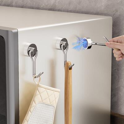 Kitchen Magnetic Hooks, Strong Magnet for Refrigerator Side,
