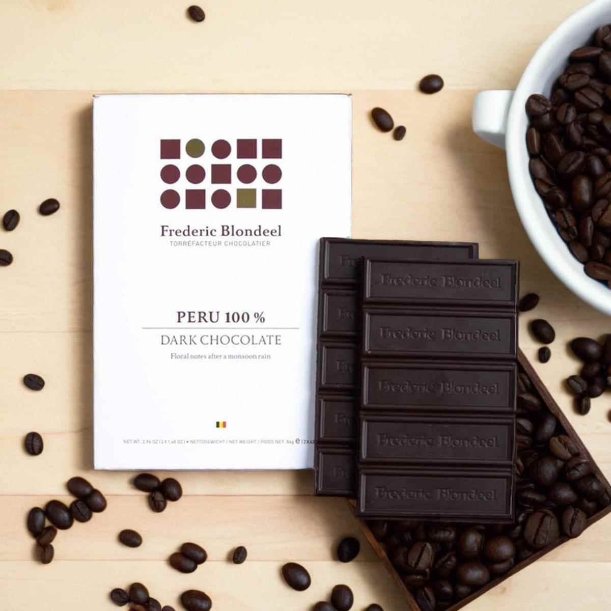 比利时进口Frederic Blondeel 多产地可可70%80%100%黑巧克力84克