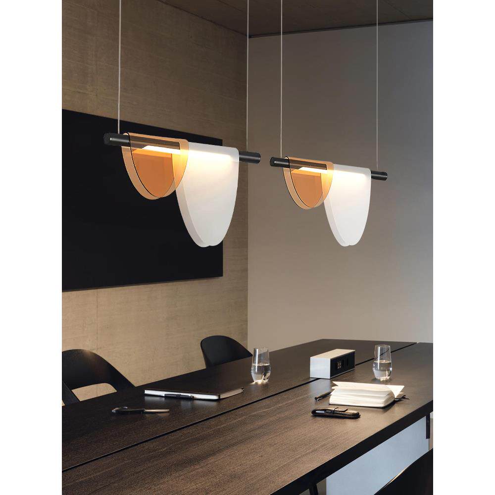 设计师餐厅吊灯后现代艺术创意彩色餐桌吧台灯一字长条办公室吊灯