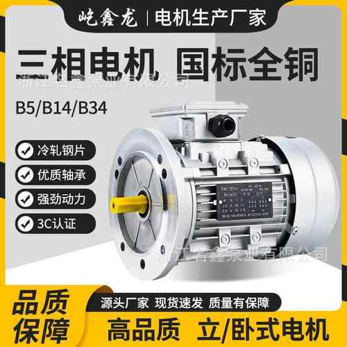 三相异步电动机高速铝壳YS370/750/1.5W2200W立式2级4级380V电机