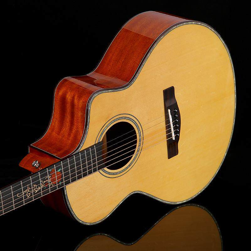 工厂直购 吉他初学者41寸全单民谣吉他 电箱吉他可贴LOGO 现