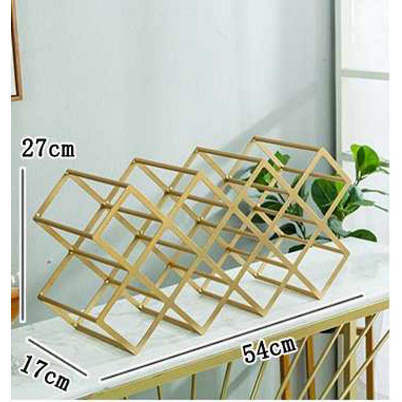 家用架格子酒店菱形简约格红酒酒架金属装饰展示方格摆件酒柜
