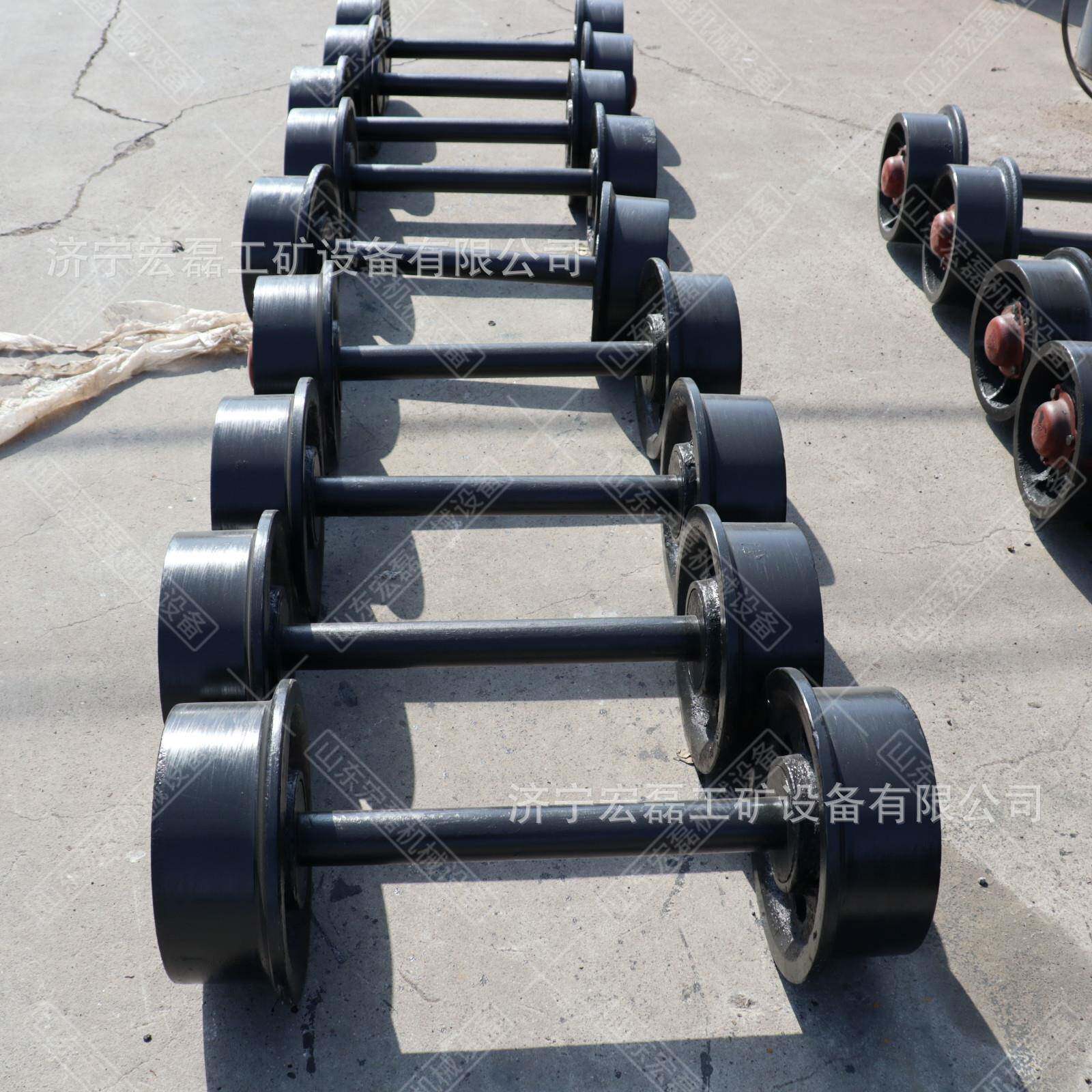 矿用固定式翻斗平板矿车轮对隧道窑用窑车轮锻造实心摆渡车用轮对
