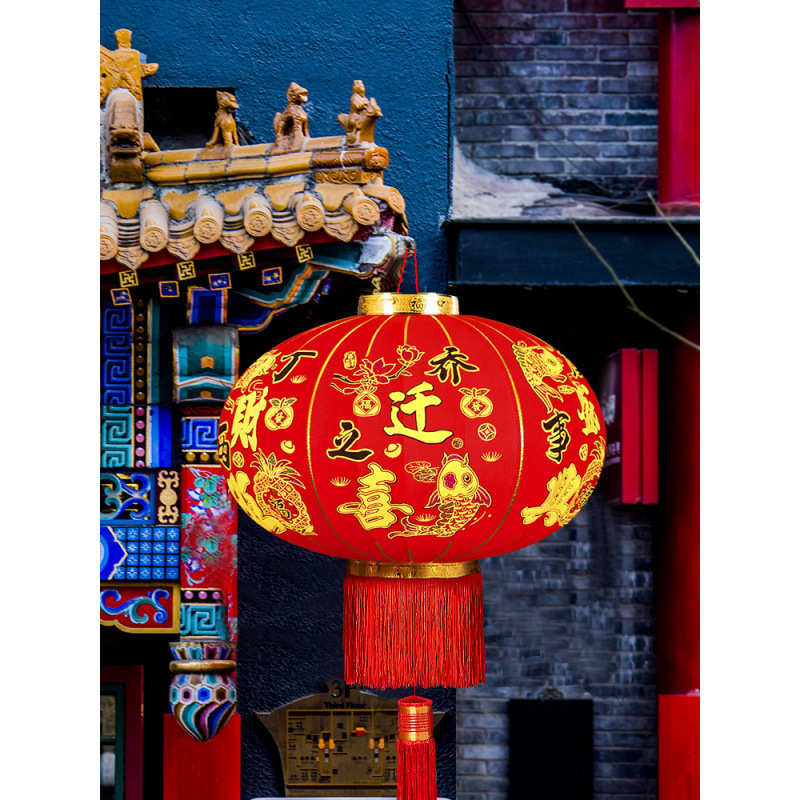 乔迁灯笼灯新居大红中式吊灯阳台户外led灯一对红灯笼灯挂琪之海