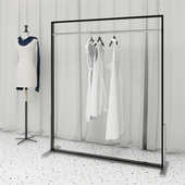 店衣架橱窗货架 中间中岛架侧挂女装 服装 店展示架陈列架黑色落地式