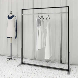 店衣架橱窗货架 中间中岛架侧挂女装 服装 店展示架陈列架黑色落地式