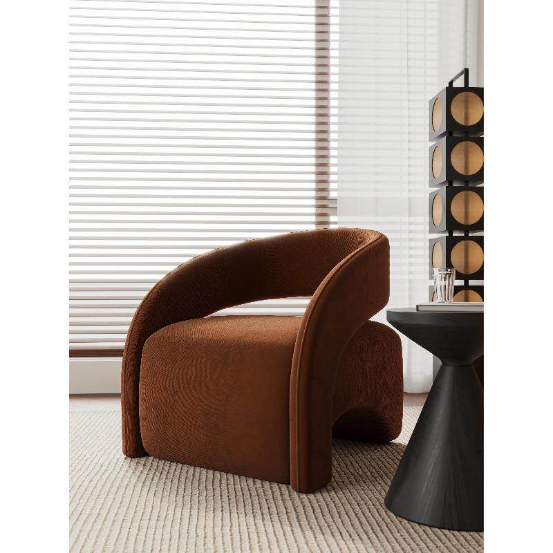 网红单椅客厅懒人单人沙发休闲椅轻奢弧形阳台椅小户型老虎椅极简