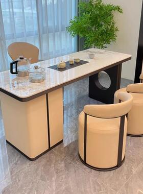 套奶油风意VWN式奢桌茶座椅一茶轻几办公室家用阳台泡茶茶桌小茶