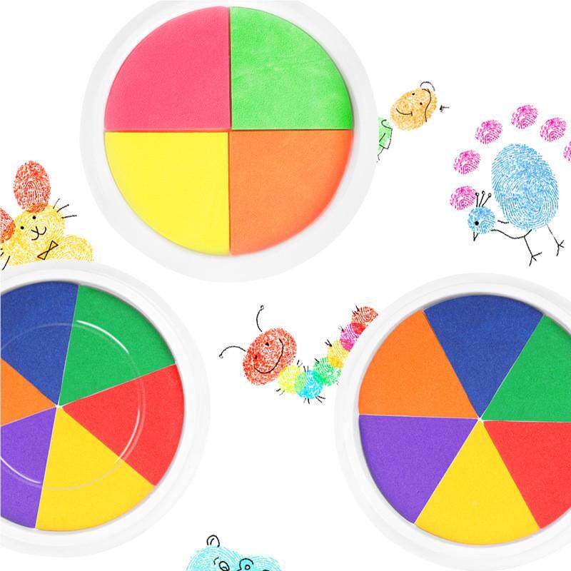 儿脚7917童手指印泥印台丫画成人手帐印泥彩五印尼手脚印台立体手