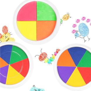 儿脚7917童手指印泥印台丫画成人手帐印泥彩五印尼手脚印台立体手