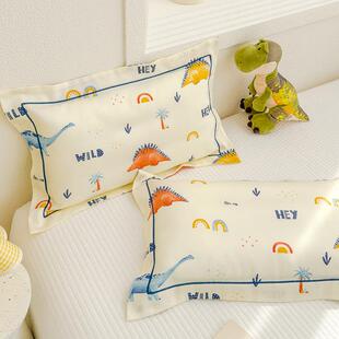 60支儿童天丝枕套35x55A类莱赛尔夏季凉感冰丝乳胶枕头套48x74cm