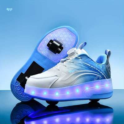 led Flashing Children's Roller Skates Wheels Can Be轮滑鞋