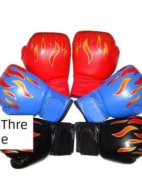 Kids Children Boxing Gloves Professional Flame Mesh Breathab
