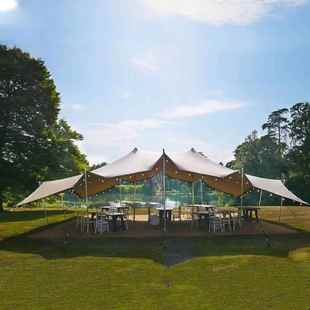 外贸户外露营超大天幕聚会帐篷秋冬大型弹力布营地野营遮阳棚