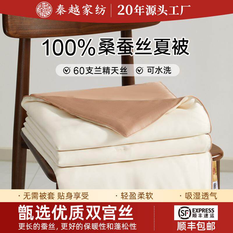 桑蚕丝夏凉被可机洗2025新款夏季凉感空调被薄被子被芯夏被免被套