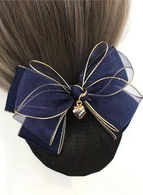 韩版护士发网头花女职业高级蓝色空姐银行餐饮工作结盘发网兜