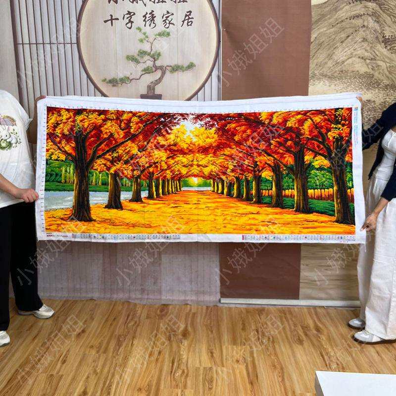 黄金满地十字绣成品不带框纯手工出售已绣好2025新款客厅高端聚财