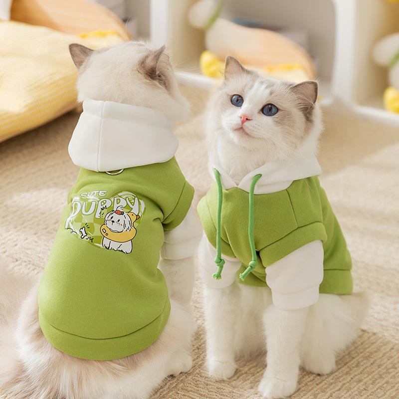 新品秋季潮酷风抽绳连帽卫衣猫咪衣服蓝猫幼猫无毛猫宠物狗狗服饰