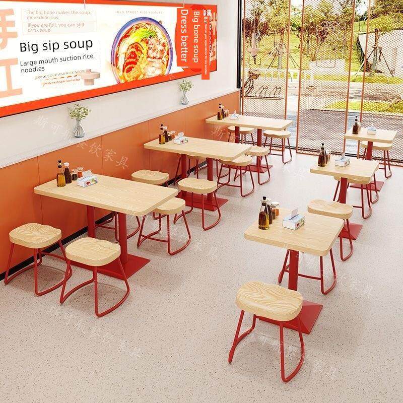 网红实木桌椅米线麻辣螺蛳粉小吃面馆餐饮餐饮商业快餐桌椅组合