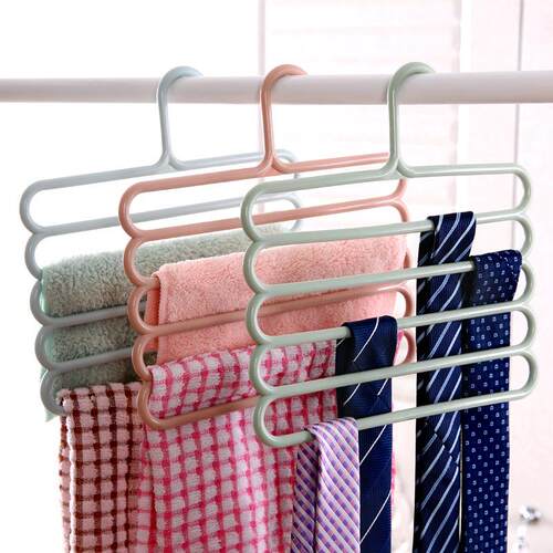 Colorful 5-tier plastic pants hanger, multi-layer 5-tier pan