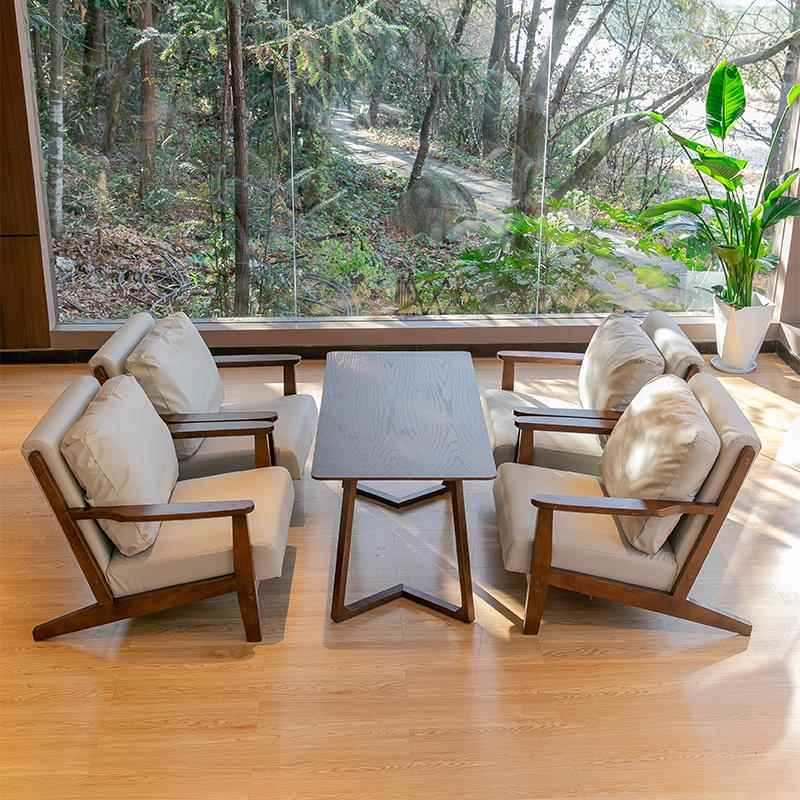 需定制连锁奶茶店桌椅组合咖啡店馆休闲区实木沙发咖啡厅椅子阅读