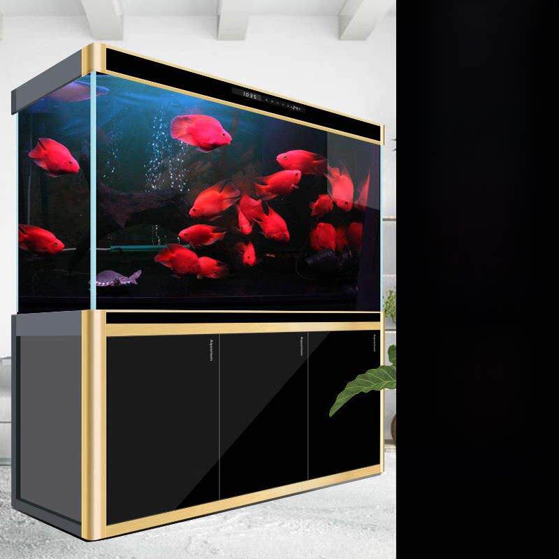 大型鱼缸水族客厅落地式家用超白玻璃免换水生态柜下滤网鱼缸