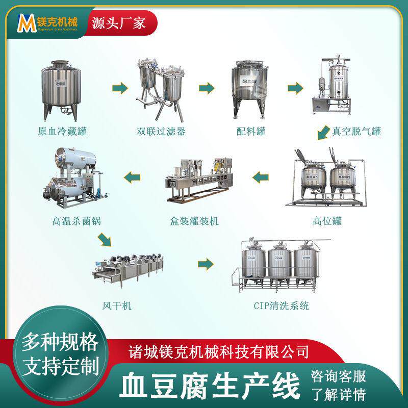 全自动散装鲜鹅血设备 全自动鸭血制作设备 小型血豆腐加工生产线