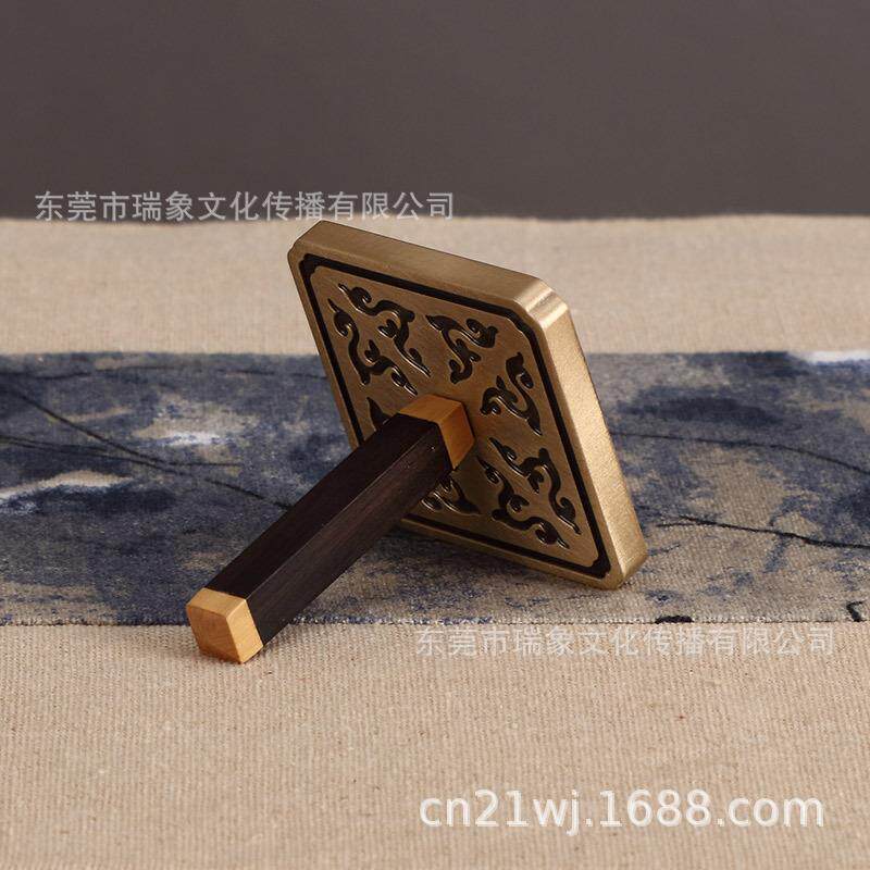 4.8厘米四方灰压黄铜木柄灰押多色香篆模香道工具用品器具