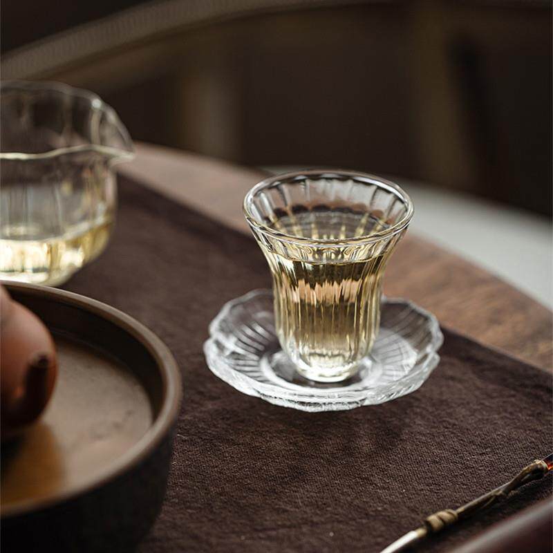 中国风玻璃杯垫茶杯底垫透明碟子绝缘垫创意功夫茶具配件