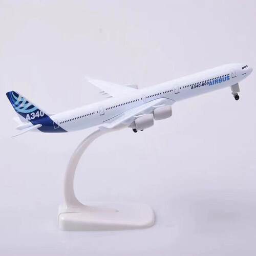 20cm空中客车A340原型合金材料飞机模型装饰与轮子空中客车A340-6