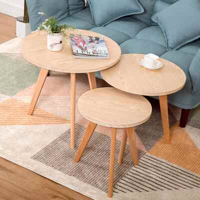 P惠3外厂家特实木茶几现代户简约客厅卧室书房P3小户型圆形茶几桌