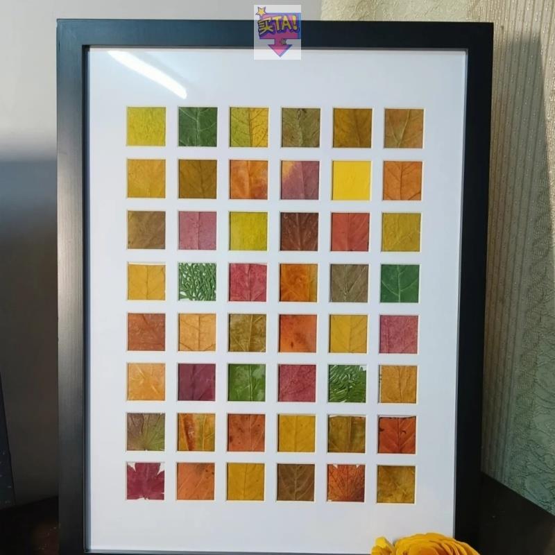 落叶相框树叶摆台创意粘贴48宫格实木多张照片捡秋展示架图画框36