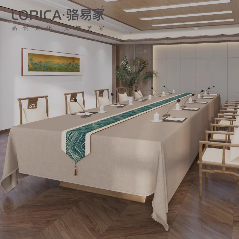 骆易家商务会客厅桌布酒店防水会议桌布办公台布餐桌布茶桌布定制