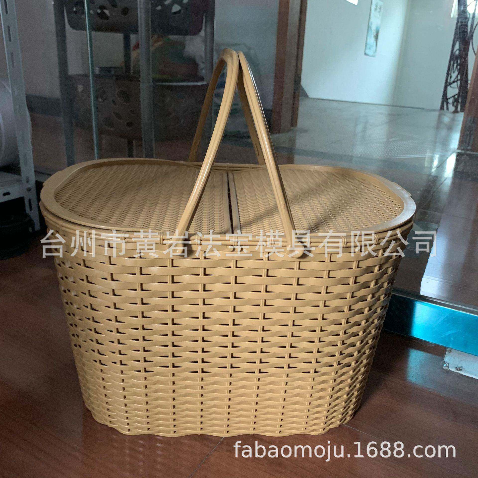 野餐篮菜篮多功能篮手提篮买菜可用带盖篮子模具厂家自动脱