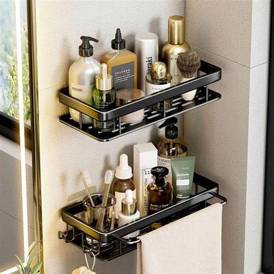 Bathroom Shelf No Drill Wall Mounted Shampoo Bottle Shower C