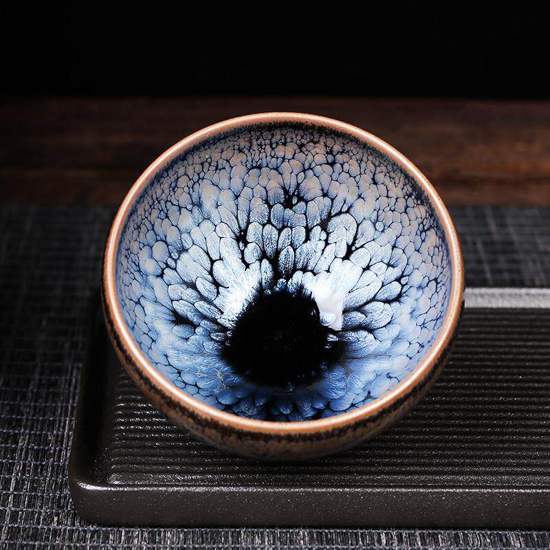 建阳建盏茶杯云平纯手工陶瓷彩金茶盏男女主人品茗杯茶具