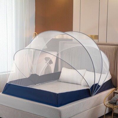 外贸免安装折叠蚊帐大空间加高太空顶纹帐罩网红文帐