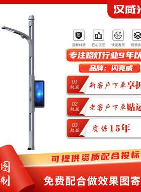 新款一体化5G智慧路灯道路带监控信息屏路灯新农村智慧路灯