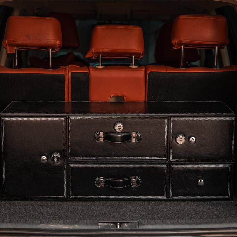 后备箱收纳箱汽车收纳箱多功能密码箱车载大号置物箱抽屉式储物盒