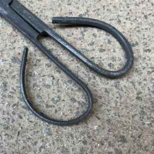 老式火钳家用烧火加长垃圾夹子夹煤工具加厚铁钳夹碳火夹钳火剪夹