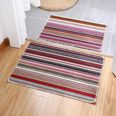 Colorful Striped Patchwork Entrance Living Room Dust-Absorbi